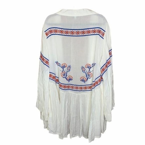 River Island White Gauzey Embroidered Kimono XS - Picture 4 of 11